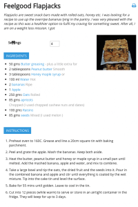 Flapjack website recipe example 3